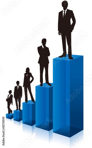 business people & graph Vector
