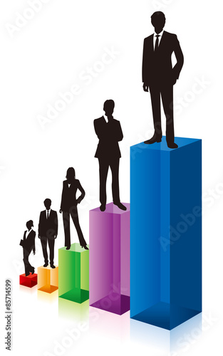 business people & graph Vector
