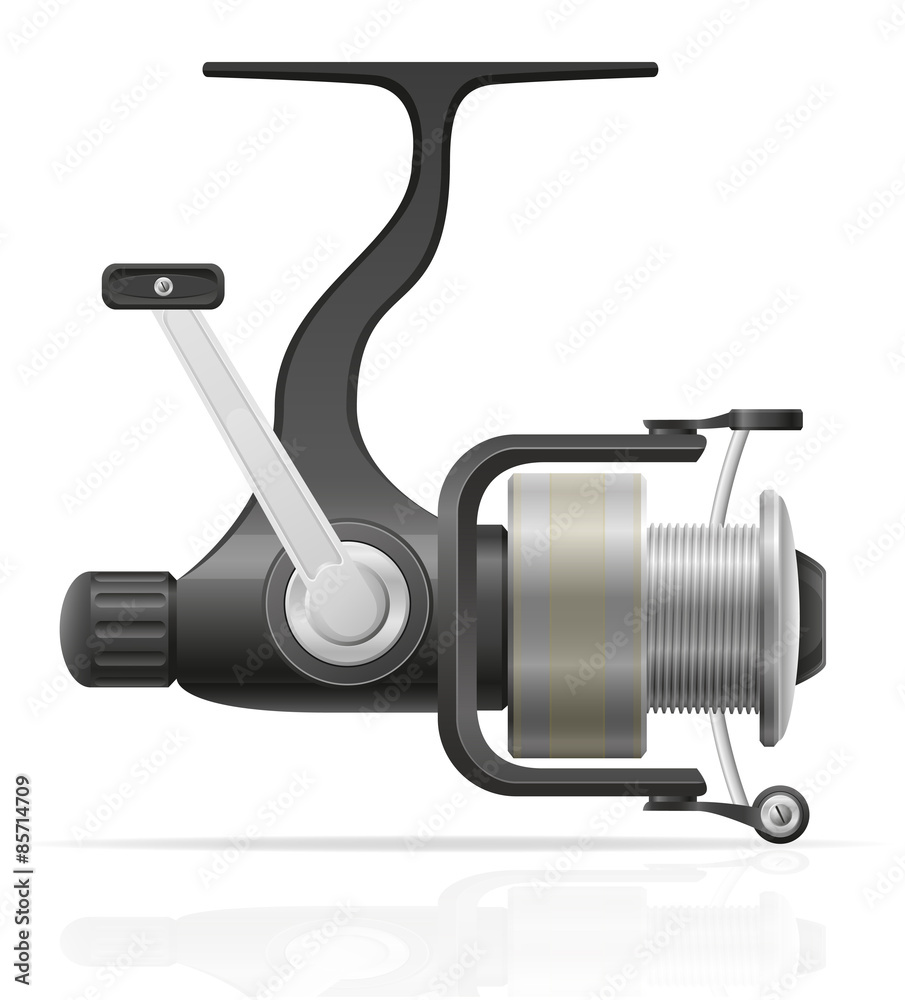 spinning reel for fishing vector illustration