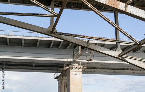 Closeup of Metal Bridge Walkway