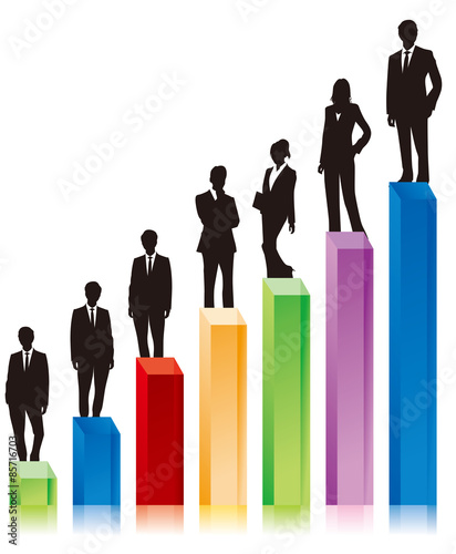 business people & graph Vector