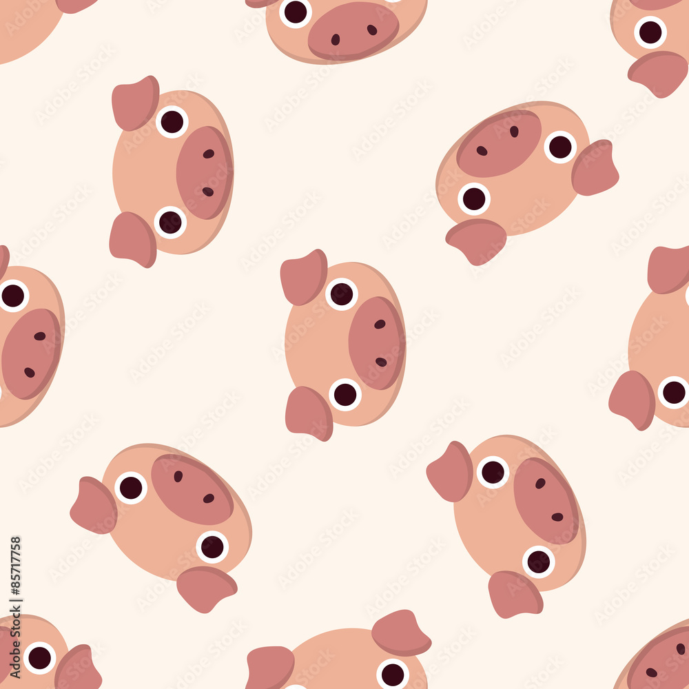 animal pig cartoon , cartoon seamless pattern background