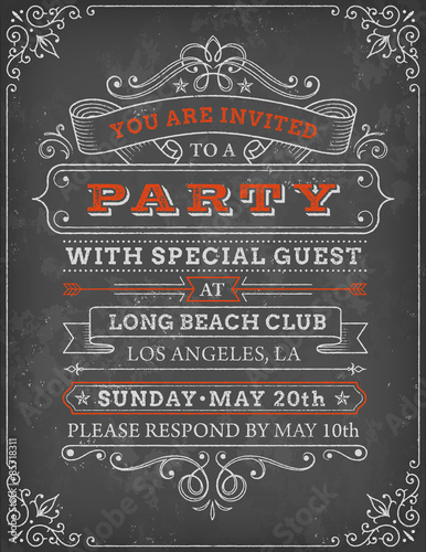 Vector illustration of party invite template photo