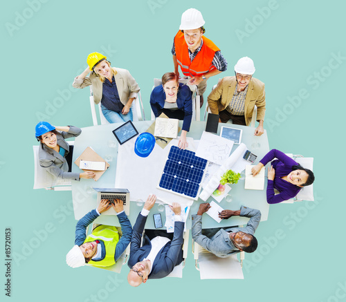 Architect Engineer Meeting Construction Design Concept