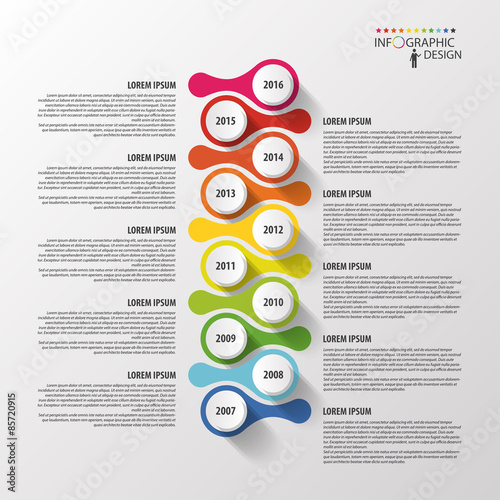 Timeline infographics design template. Vector