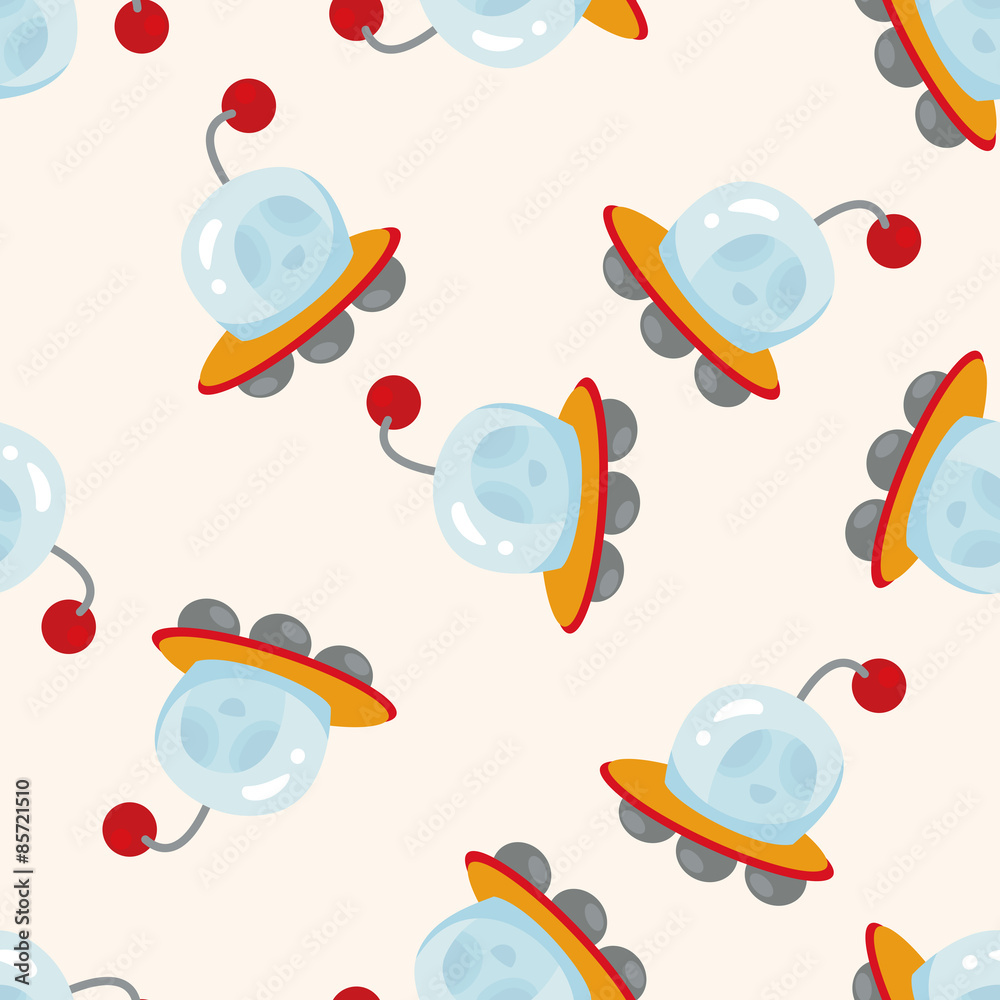 Fototapeta premium Space ufo , cartoon seamless pattern background