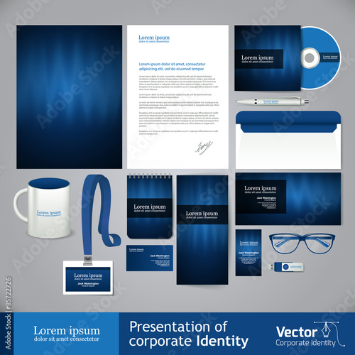 Business light blue corporate identity