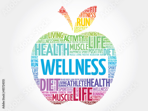 Wellness apple word cloud concept #85724313