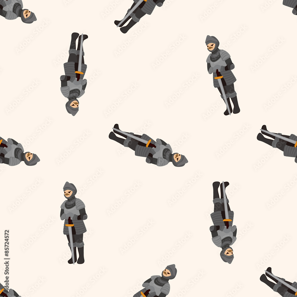 Fototapeta premium knight , cartoon seamless pattern background