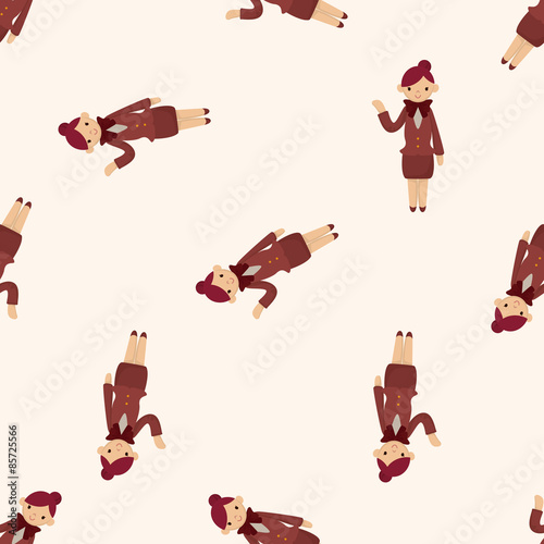 flight attendants , cartoon seamless pattern background