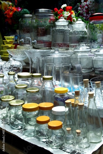 Glassware sold at a store in Dapitan Arcade in Manila, Philippines © junpinzon
