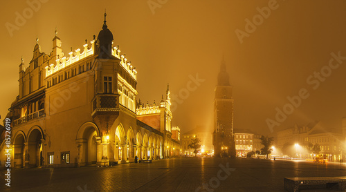 Market square in Kracow at night