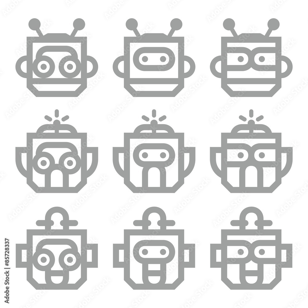 Logo Robot Head Silver Technology Icon Symbol Logo Robot Head Silver Technology Icon Symbol