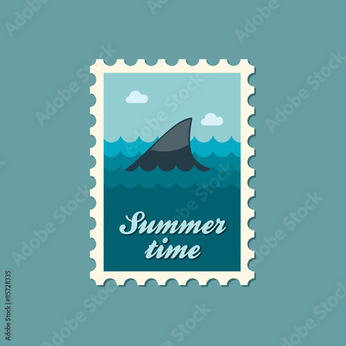 Shark fin flat stamp, summertime