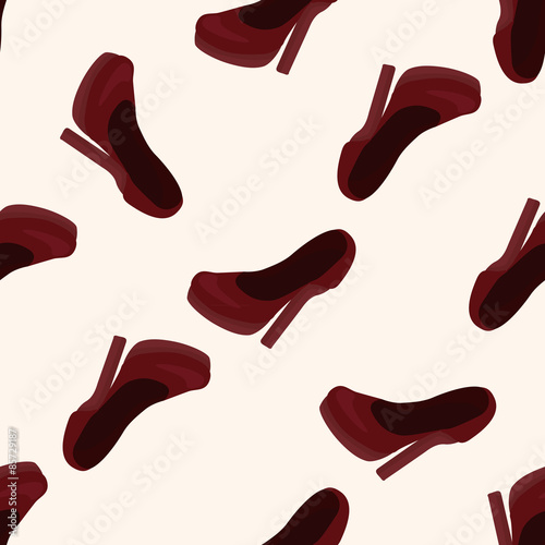 High-heeled shoes style , cartoon seamless pattern background