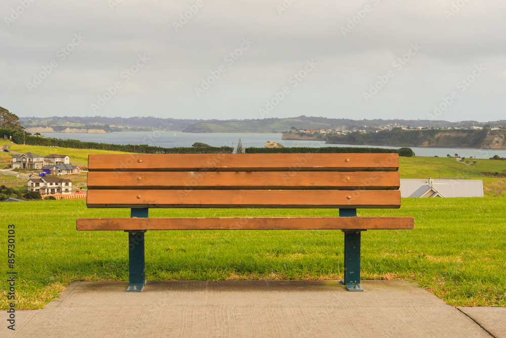 a bench overlooking the sea