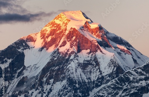 Evening panoramic view of mount Dhaulagiri - Nepal