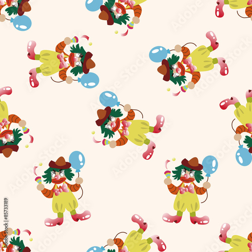 circus clown , cartoon seamless pattern background