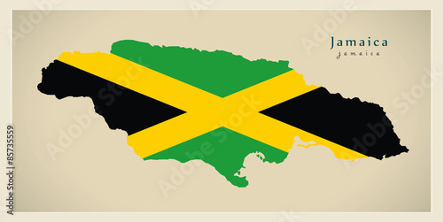 Modern Map - Jamaica colored JM
