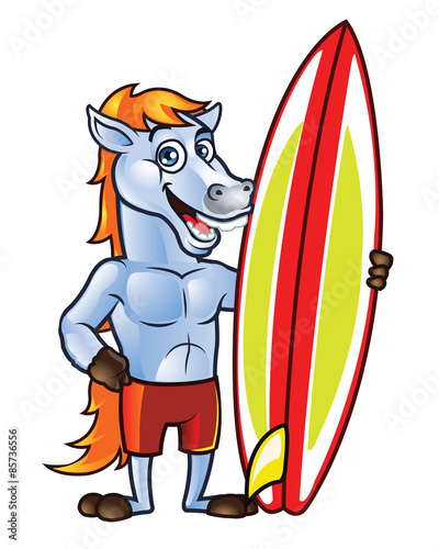 Surfer Horse Mascot