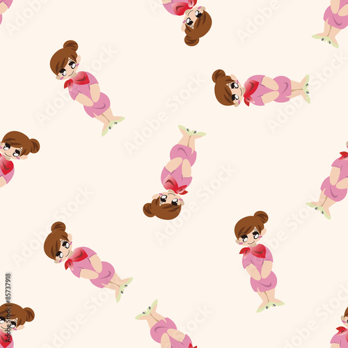 flight attendants , cartoon seamless pattern background