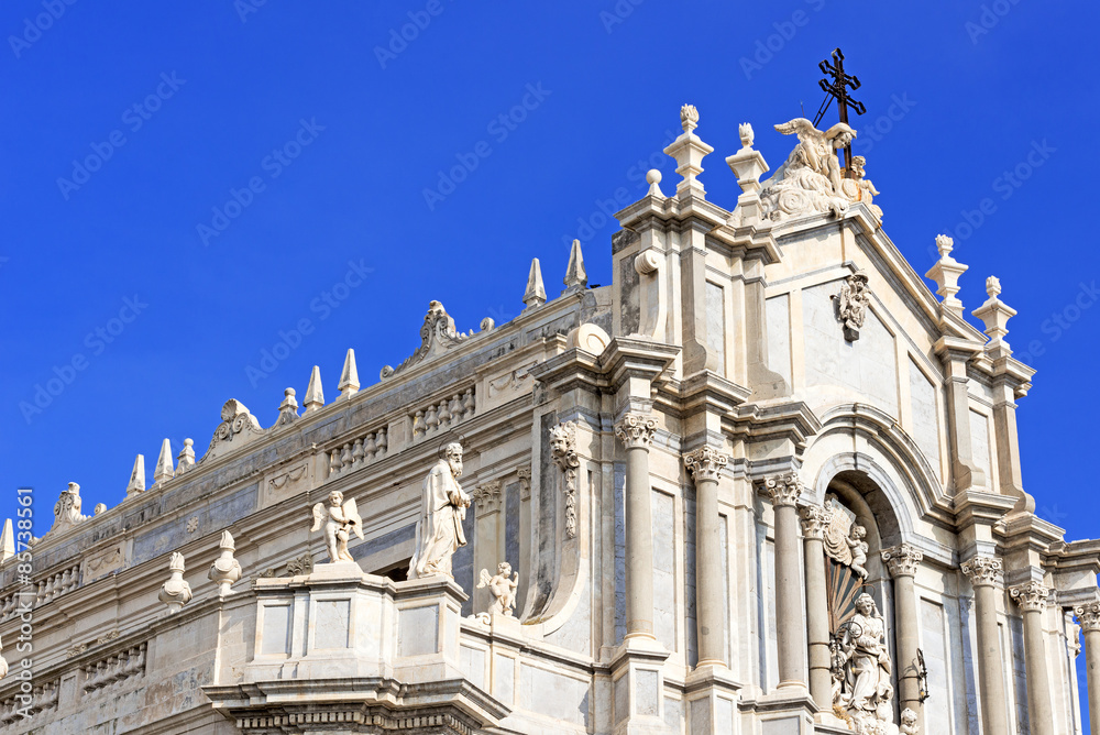 Piazza del Duomo in Catania with the Cathedral of Santa Agatha i