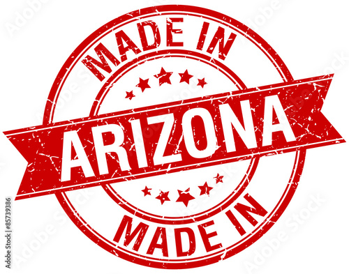 made in Arizona red round vintage stamp