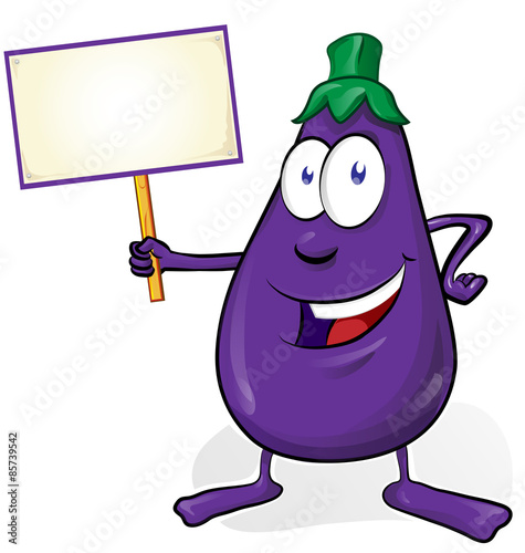 eggplant cartoon isolated on white background