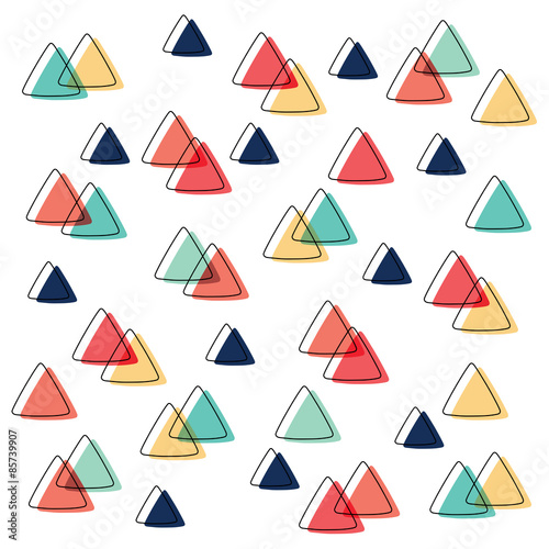 curved Triangle pattern pastel color and outline overlap