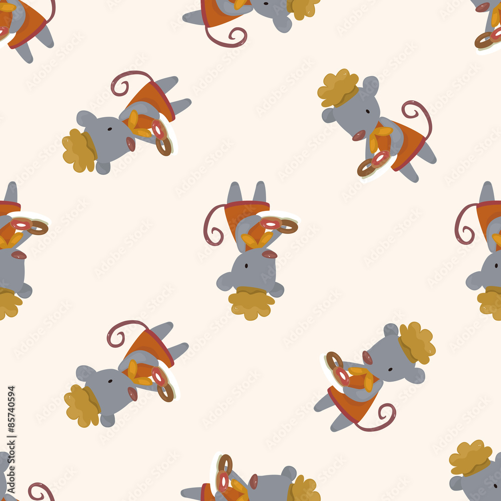animal mouse chef cartoon , cartoon seamless pattern background