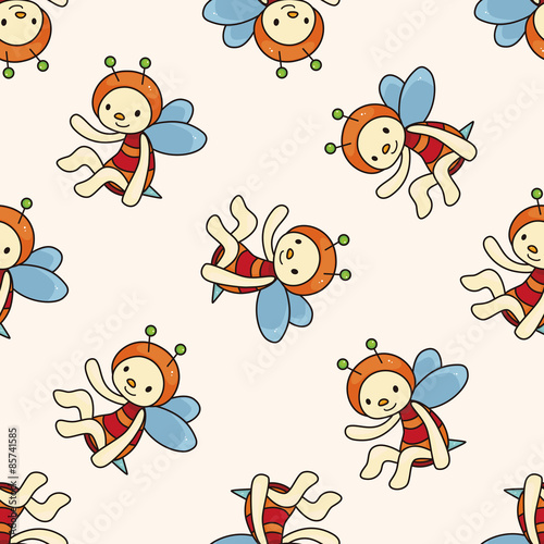 bee cartoon , cartoon seamless pattern background © notkoo2008