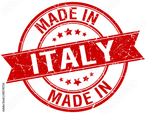 made in Italy red round vintage stamp