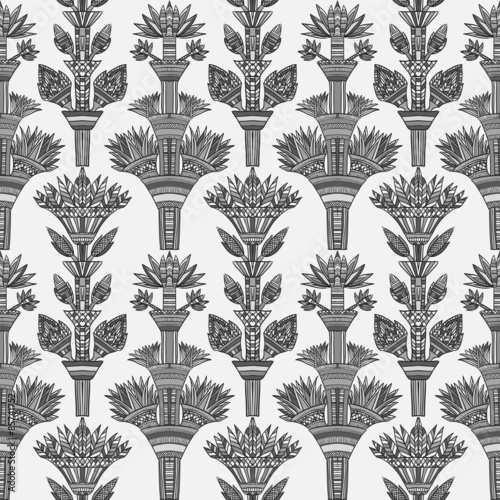 African geometric egypt colorful ornament. Vector seamless pattern