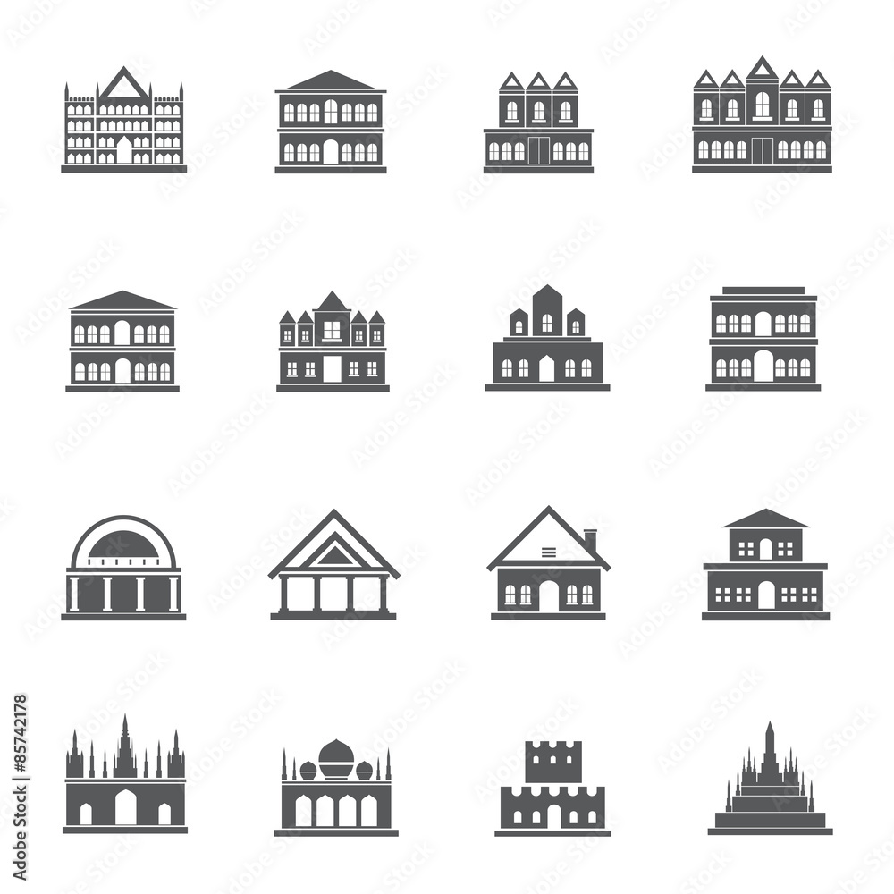 Building Icons. Vector illustration