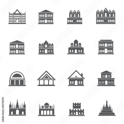 Building Icons. Vector illu...