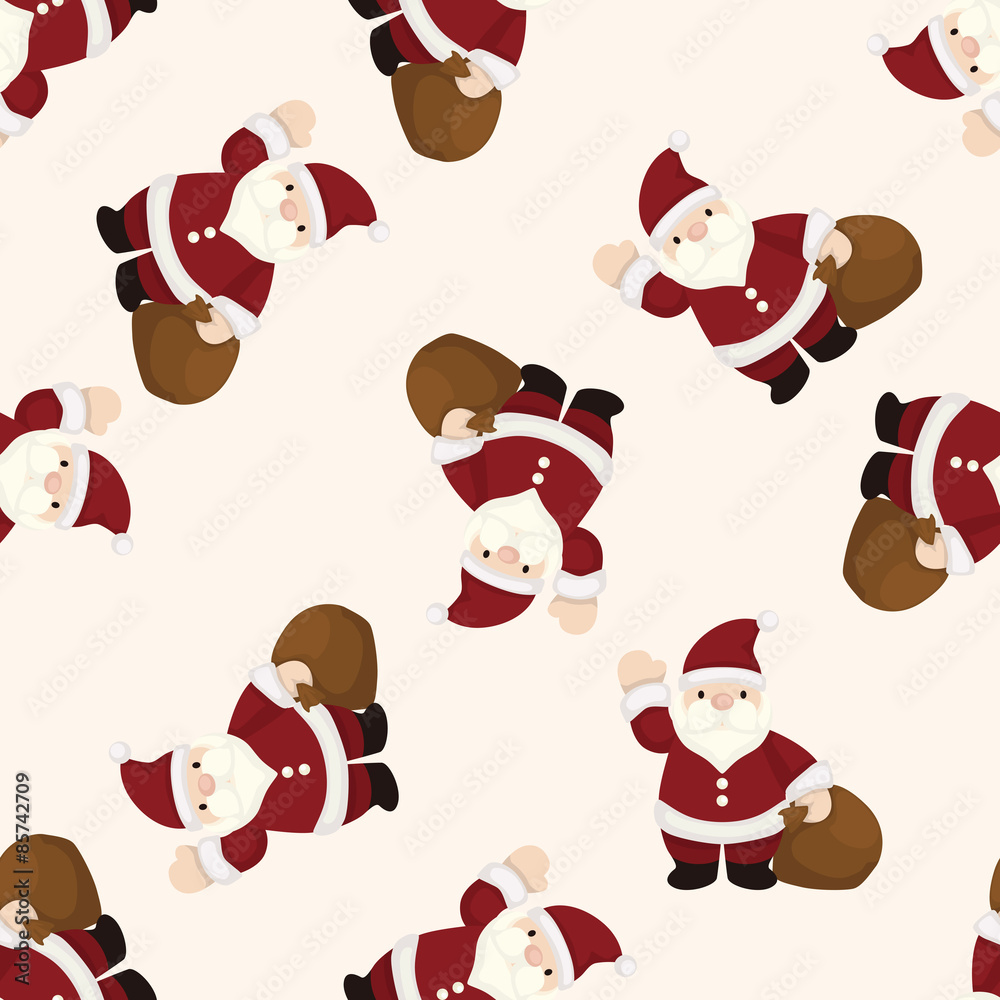 Obraz premium santa claus , cartoon seamless pattern background
