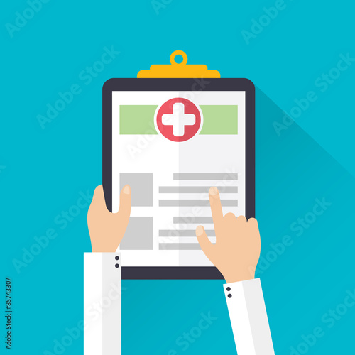Vector healthcare clipboard flat icon