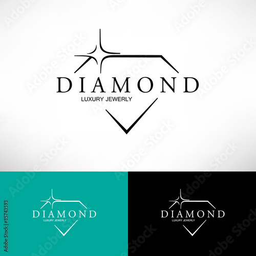  Icon with Stylized Diamond.  Vector Logo.