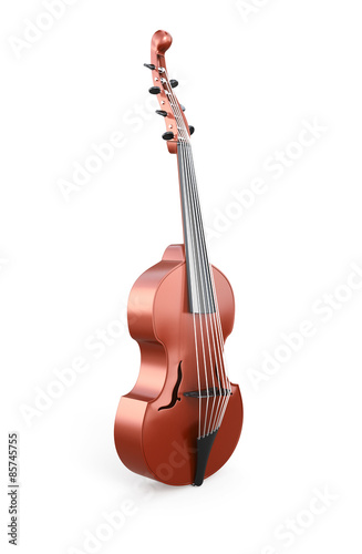 Classical viola isolated on white background. 3d illustration. photo