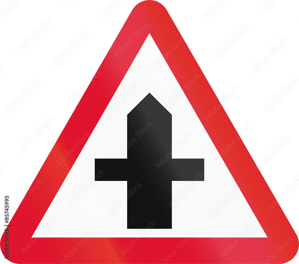 Hong Kong danger warning sign Tintersection Stock Illustration