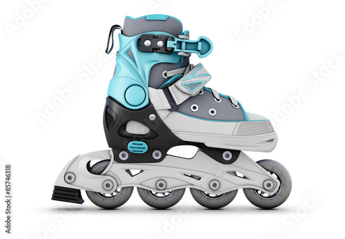 Roller skate on a white