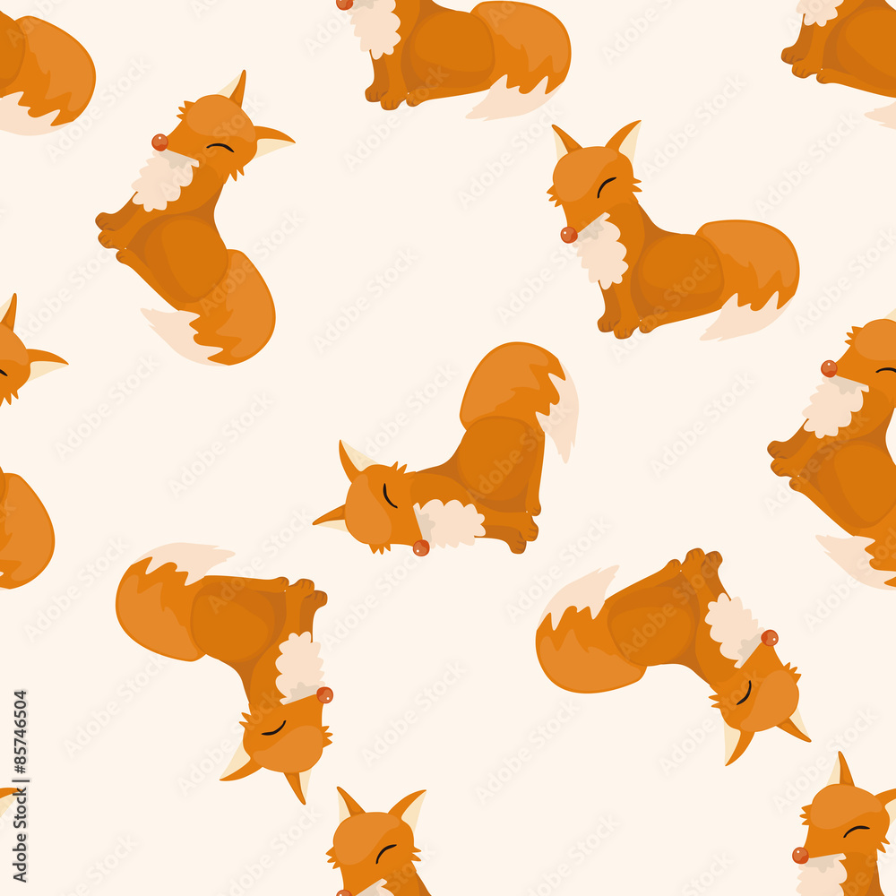 Fototapeta premium animal fox cartoon , cartoon seamless pattern background