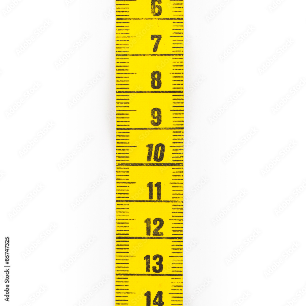 Yellow measuring tape isolated Yellow measuring tape isolated
