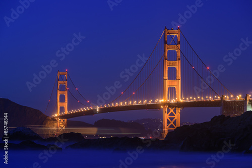 Golden gate at night in San Francisco