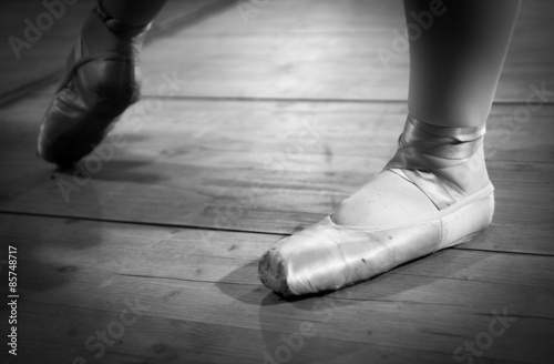 Details of the ballet shoes