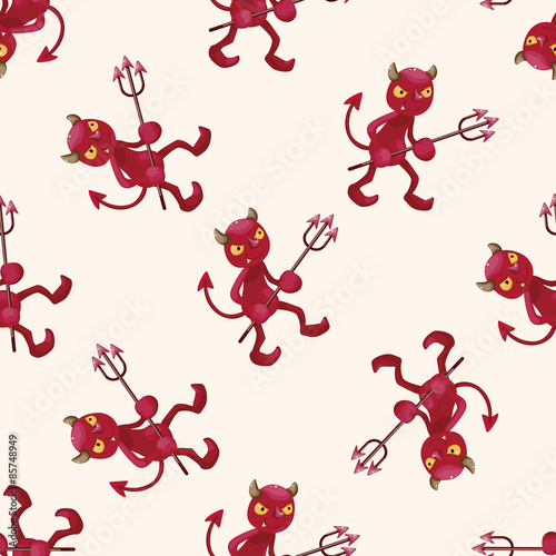 devil , cartoon seamless pattern background