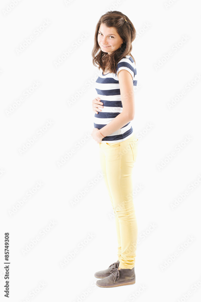 Profile of a young pregnant woman Profile of a young pregnant woman