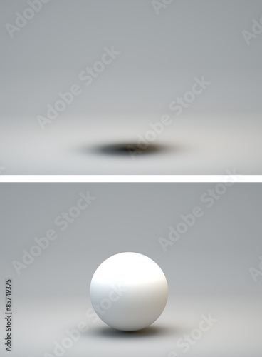 Drop shadow on an empty grey background. The bottom panel shows the object that cast the shadow for reference.