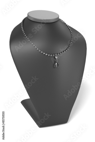 3d render of necklace on dummy