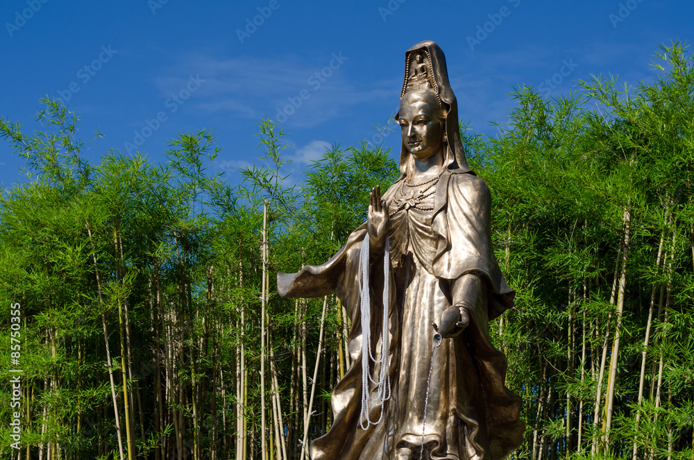 Guan Yin Statue in Bamboo Garden